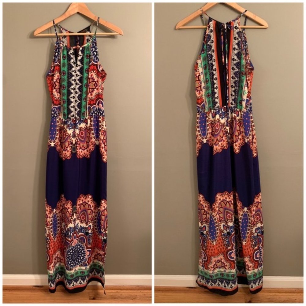 Colorful Renee C. Scarf Print Maxi Dress